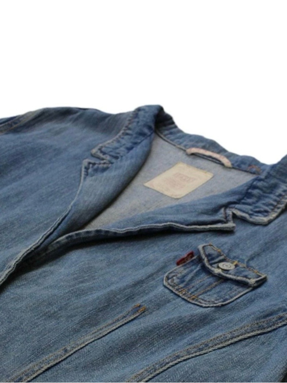 Levi’s Denim Blazer Jacket 1X Studded Y2K Western Boho Plus Size - Picture 5 of 10
